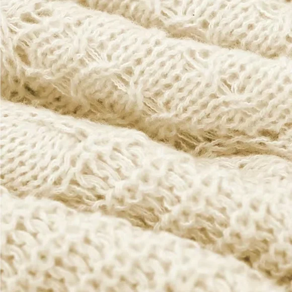 Turtleneck Cold Shoulder Casual Loose Long Sleeve Sweater - Picture 2 of 4